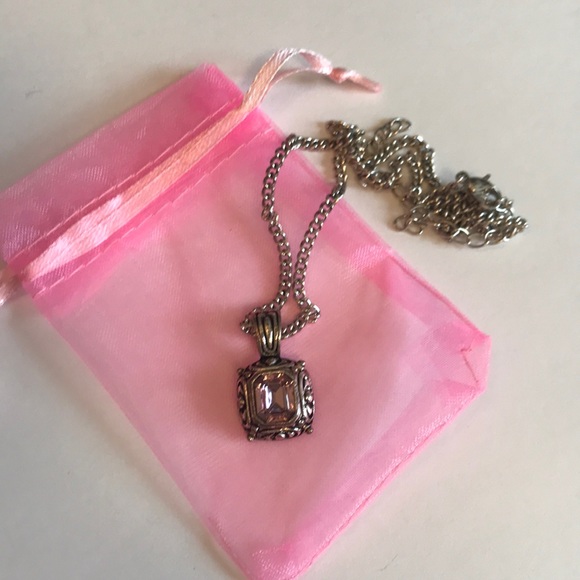 Pink Rhinestone Necklace Silvertone Chunky - Picture 1 of 6